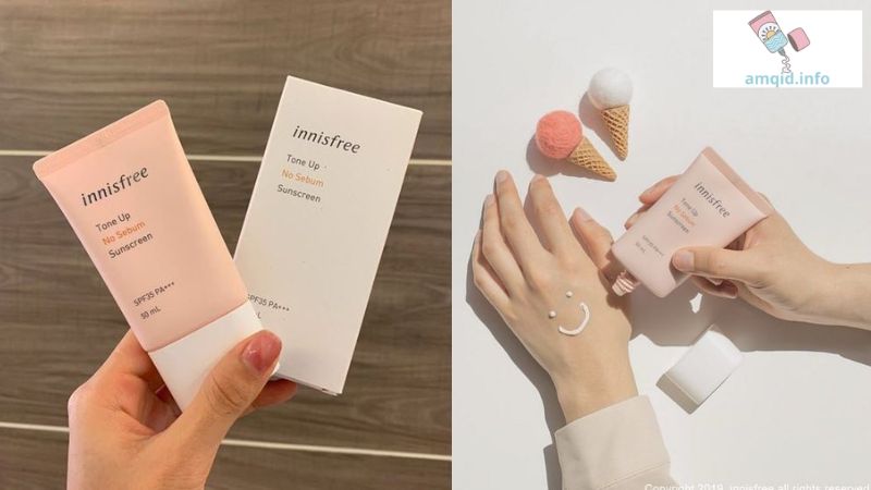 Innisfree Tone Up No Sebum ครีมกันแดด SPF50+ PA++++:ครีมกันแดดเกาหลีช่วยปรับสีผิว